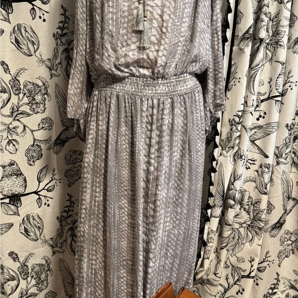 Elegant Gray Women's Maxi Dress - Picture 2 of 10